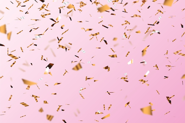 Realistic blurred confetti background