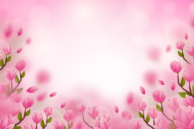 Realistic blurred floral background