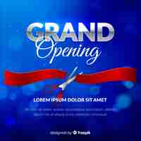 Free vector realistic blurred grand opening poster