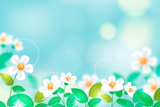 Realistic blurred spring wallpaper