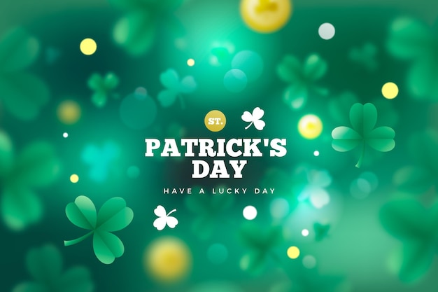 Realistic blurred st. patrick's day background