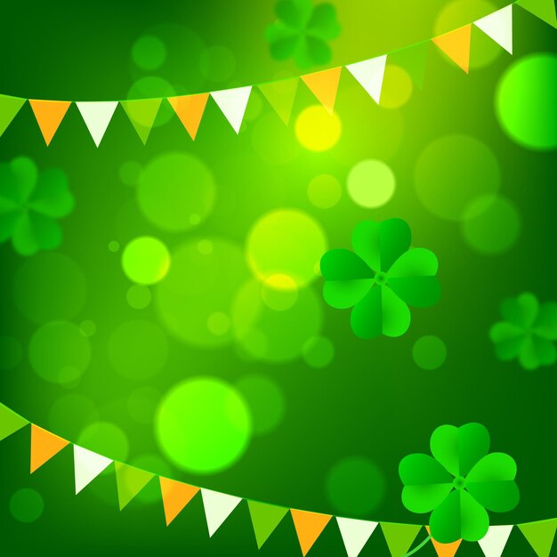 Realistic blurred st. patrick's day elements