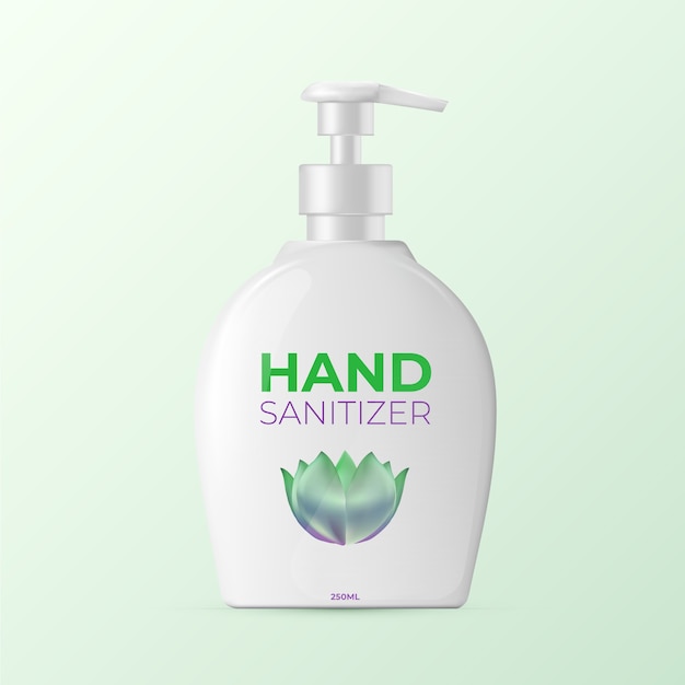 Realistic bottle of hand sanitizer