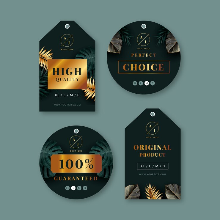 Free Vector realistic boutique labels collection