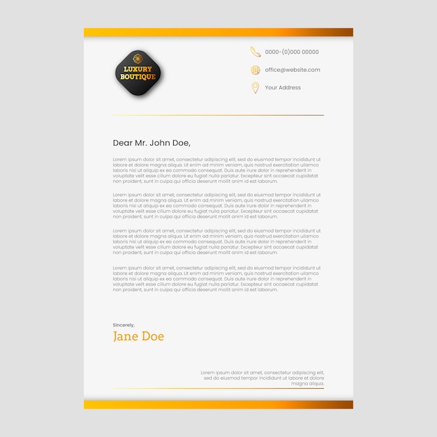 Free vector realistic boutique letterhead template