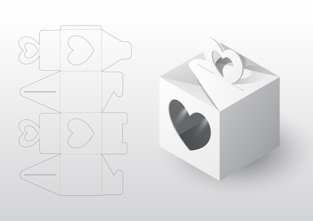 Vettore gratuito modello fustellato confezione scatola realistica