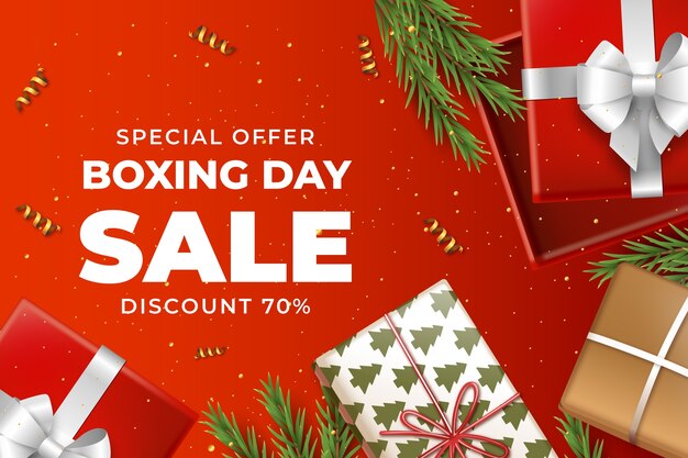 Vettore gratuito realistico boxing day background