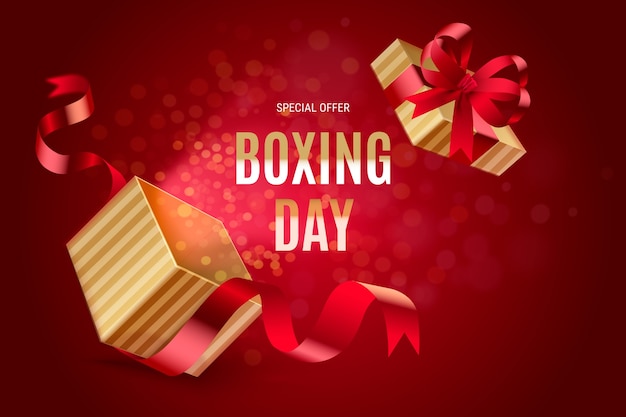 Vettore gratuito realistico boxing day background