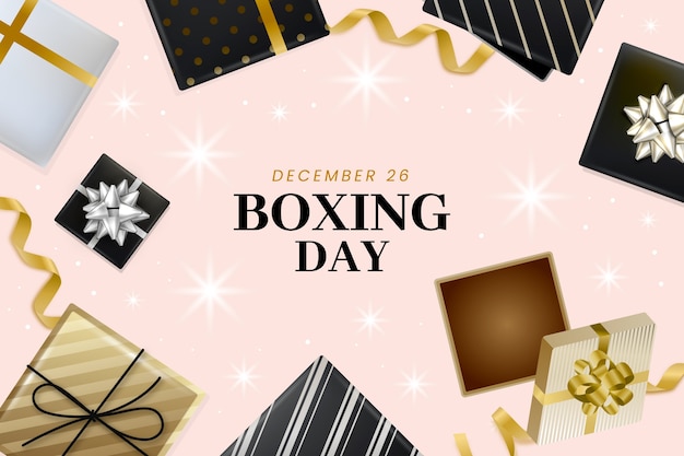 Vettore gratuito realistico boxing day background