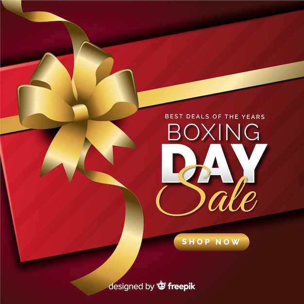 Free vector realistic boxing day sale background
