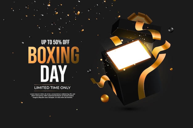 Free vector realistic boxing day sale background