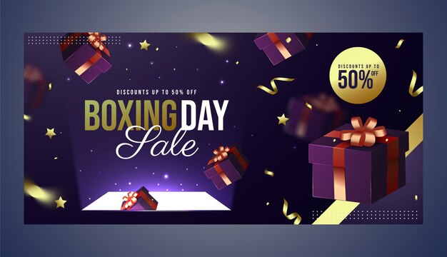 Free vector realistic boxing day sale banner template