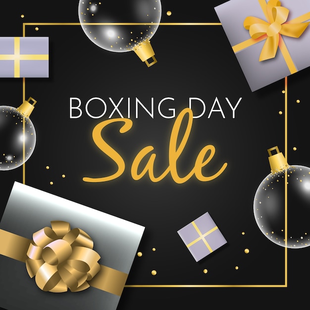 Free vector realistic boxing day sale concept