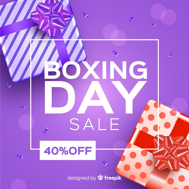 Free vector realistic boxing day sale concept