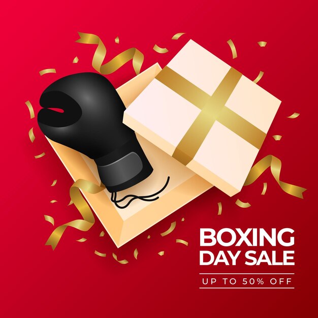 Free vector realistic boxing day sale illustration