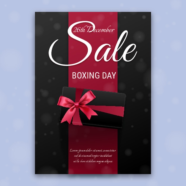 Realistic boxing day sale vertical poster template