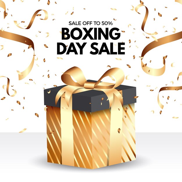 Free Vector | Realistic boxing day sale concept