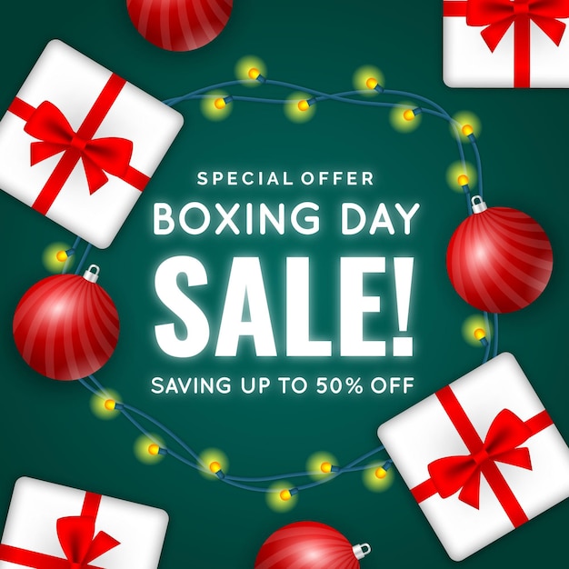 Free vector realistic boxing day sale