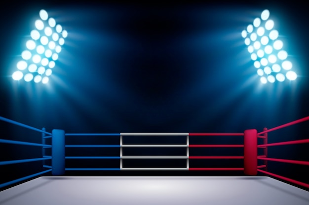 Free vector realistic boxing ring background