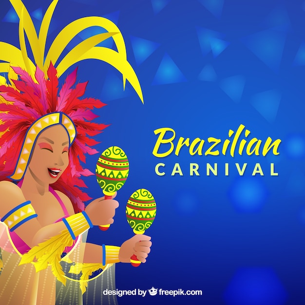 Realistic brazilian carnival background