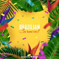 Бесплатное векторное изображение Реалистичный бразильский карнавал фон