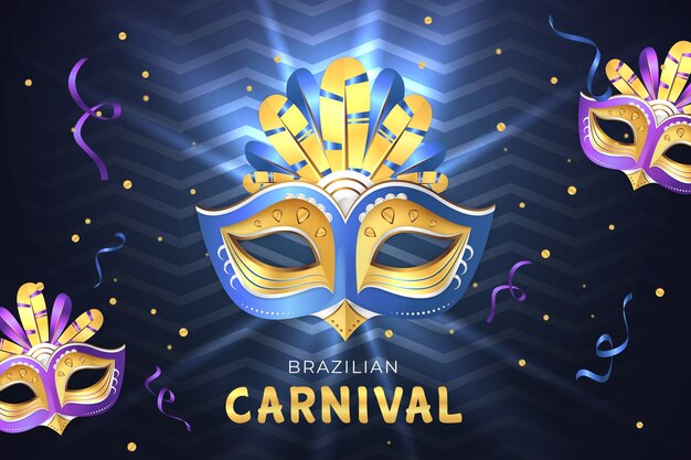 Realistic brazilian carnival background