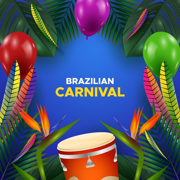 Realistic brazilian carnival background