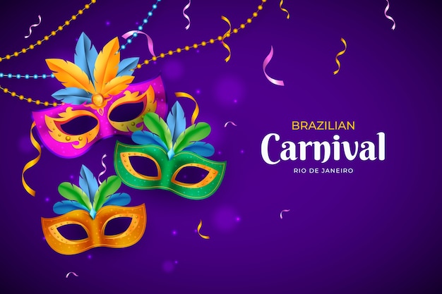 Vettore gratuito sfondo realistico carnevale brasiliano