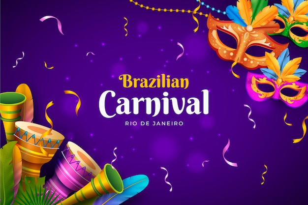 Realistic brazilian carnival background