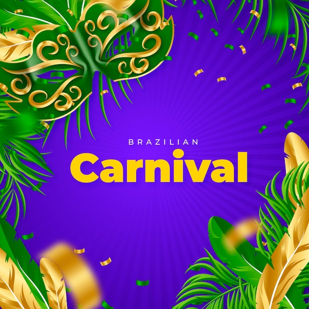 Realistic brazilian carnival concept