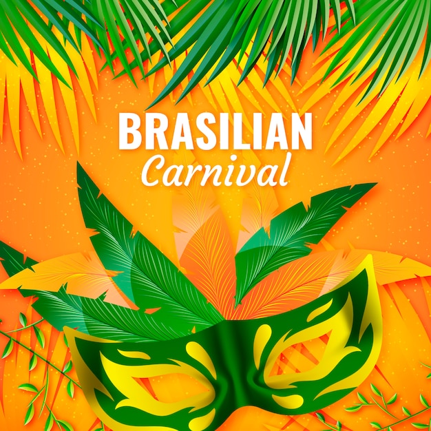 Free vector realistic brazilian carnival event theme