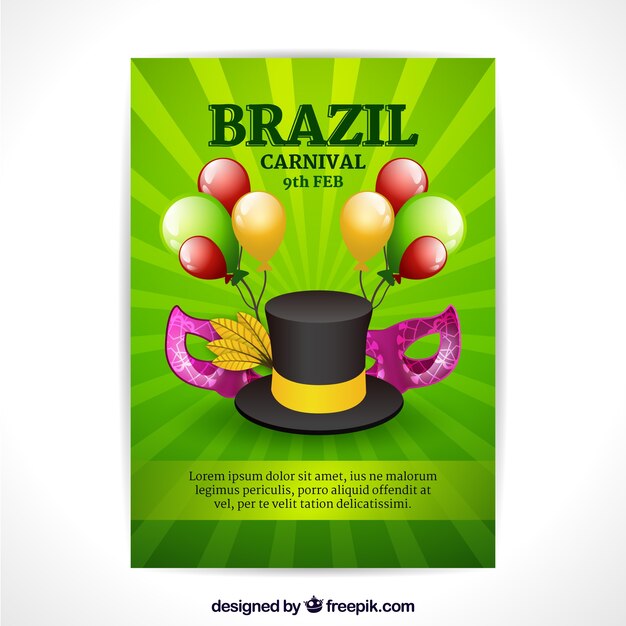 現実的なブラジルのカーニバルチラシ/ポスター
