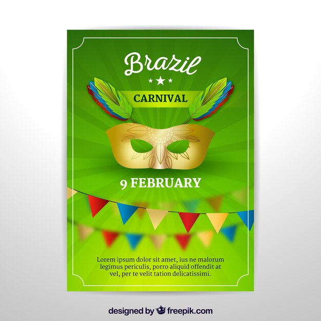 現実的なブラジルのカーニバルチラシ/ポスター