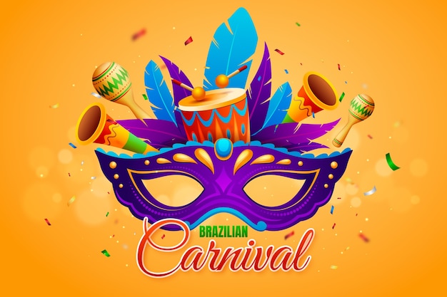 Realistic brazilian carnival illustration