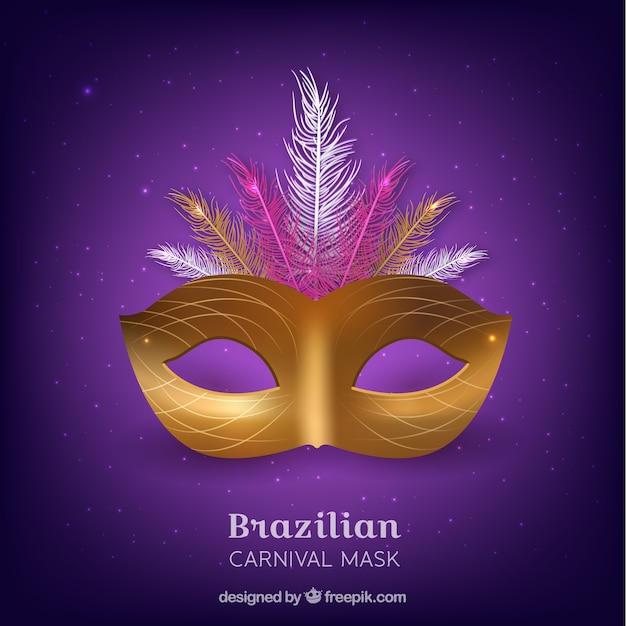 Vettore gratuito maschera di carnevale brasiliana realistico