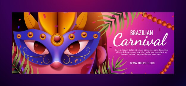 Realistic brazilian carnival social media cover template