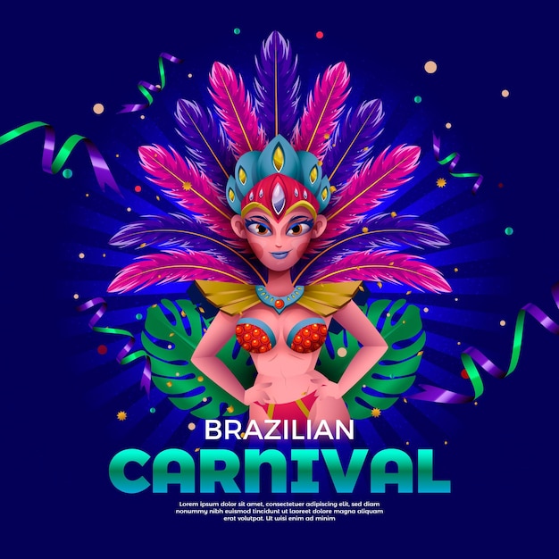 Free vector realistic brazilian carnival template