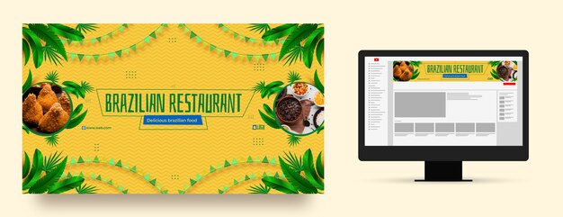 Realistic brazilian restaurant youtube channel art