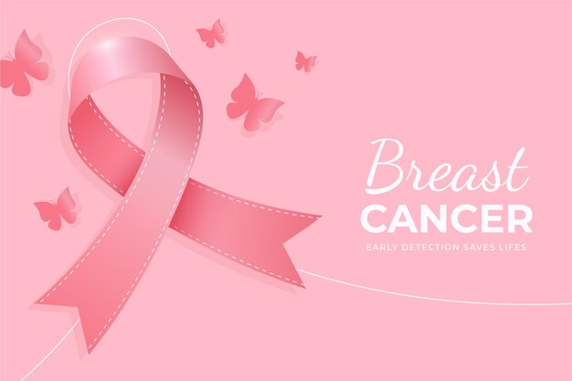 Free vector realistic breast cancer awareness month background