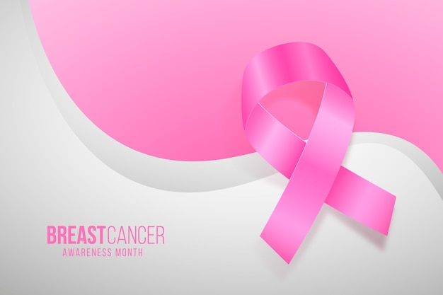 Realistic breast cancer awareness month background