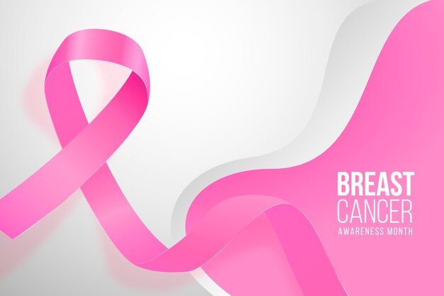 Realistic breast cancer awareness month background