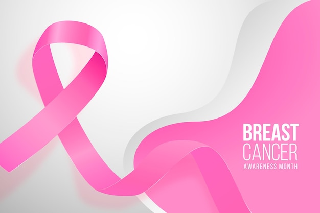 Realistic breast cancer awareness month background