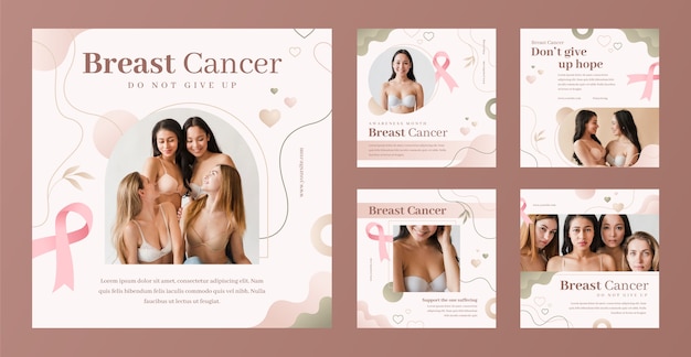 realistic breast cancer awareness month instagram posts collection