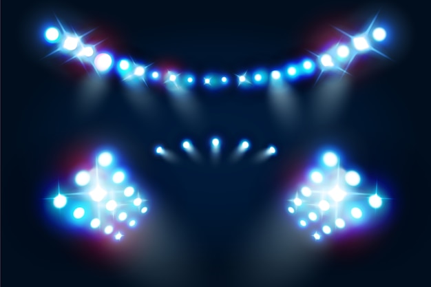 Free vector realistic bright stadium lights