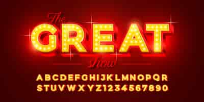 Free vector realistic broadway font design