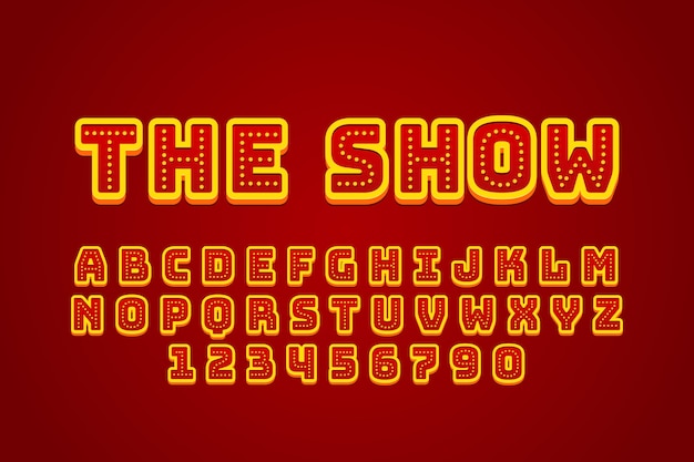 Free vector realistic broadway font text effect