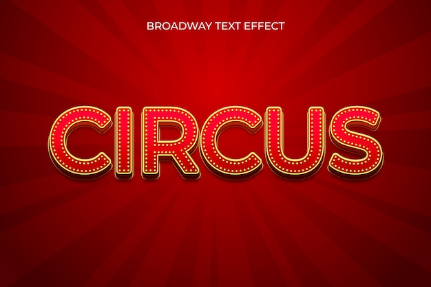 Realistic broadway font text effect