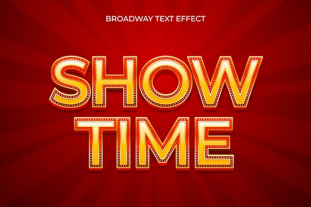Realistic broadway font text effect