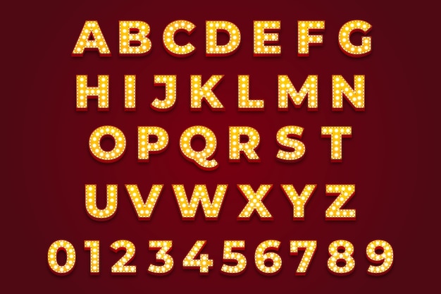 Realistic broadway font