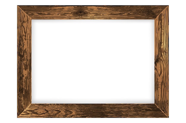realistic brown wooden gallery frame